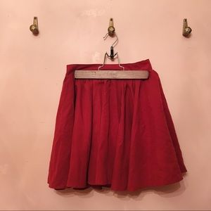 Wine-Colored Mini Skirt